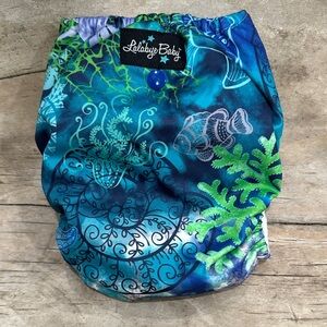 NEW w/tag Lalabye Baby Ocean Print Reusable Cloth Diaper